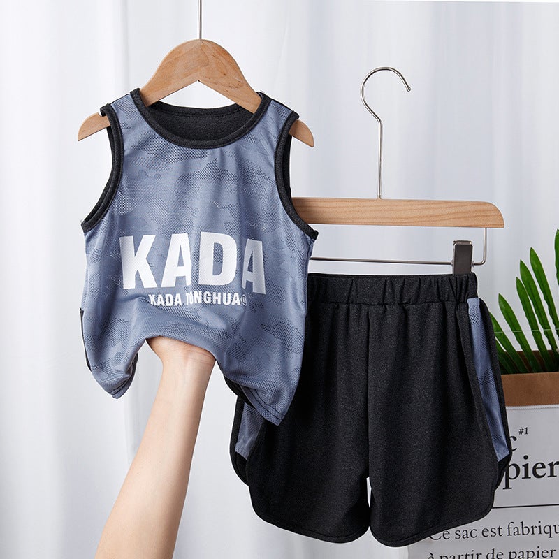 Children'S Sports Vest Suit Children'S Clothing Summer Summer Thin Mesh Basketball Clothes Training Clothes Girls Boys New - Image 1