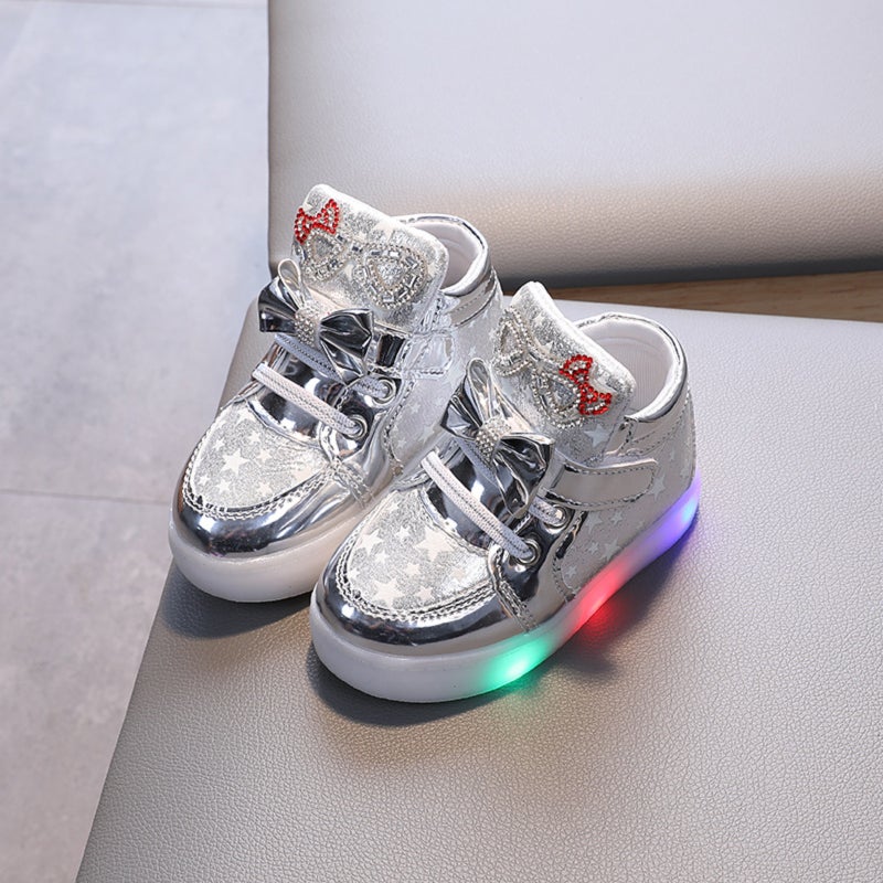 Cartoon glitter light-up shoes, glowing sports shoes - Image 2