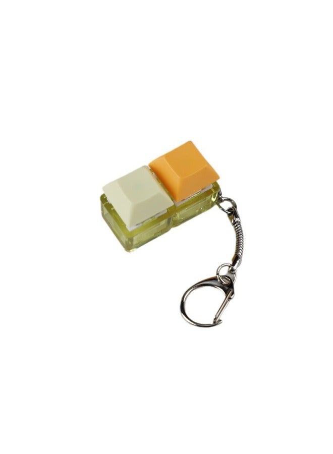 Press Transparent Candy Color 2 Holes 3 Holes 4 Holes Can Be Freely Matched With High Special Black Black Tea Green Axis Keyboard Shaft Experience Device-Color:2 Hole Yellow Transparent Green Shaft Without Lamp  - Image 1