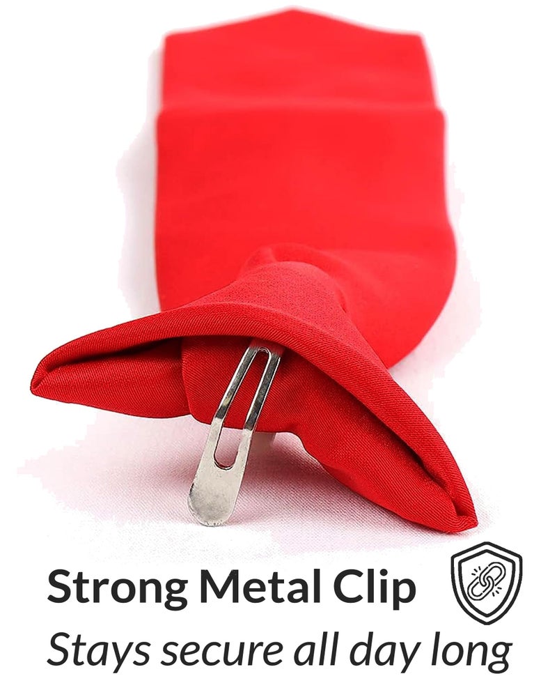 Umo Lorenzo Boys Red Clip on Tie Solid Necktie for Kids Ages 3-5, 6-10 and Toddlers 0-2 - Image 5