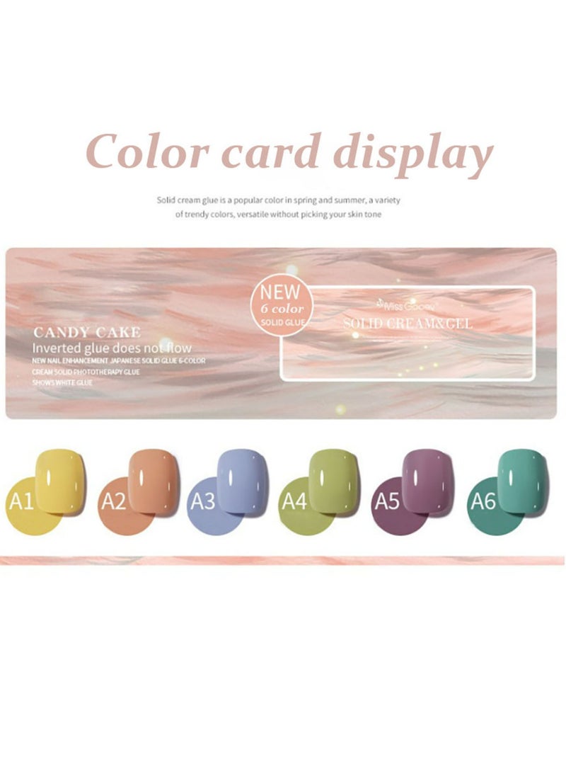 Miss Gooey Gel Nail Polish Set With UV Light 6 Colors Cream Solid Kit Brush Art Neutral Nude Glossy Glitter Soak Off DIY Manicure At Home For Nails Travel Size  - Image 2