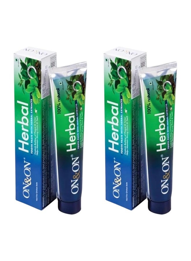 Herbal Toothpaste with Natural Extracts | 100% Ayurvedic Oral Care for Strong Teeth & Healthy Gums | Fresh Breath Protection | Pack of 2 - Image 1