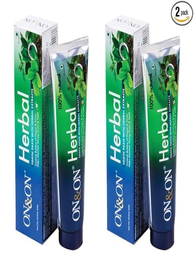 Herbal Toothpaste with Natural Extracts | 100% Ayurvedic Oral Care for Strong Teeth & Healthy Gums | Fresh Breath Protection | Pack of 2 - Image 2