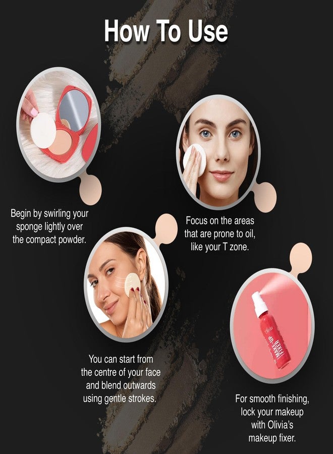 Olivia Skinsync Compact Powder | 04 Caramel Lush | Oil-Free Matte Finish Face Powder | Controls Shine & Absorbs Excess Oil | Smooth Application for All Skin Types | Non-Comedogenic Formula | 10g - Image 4