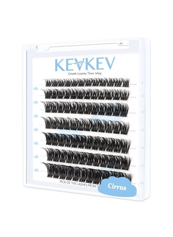 KevKev Lash Clusters 84 Pcs Cluster Lashes Eyelash DIY Extensions Individual that Look Like Natural Thin Band & Soft (Cirrus,D-8-16mix)  - Image 1