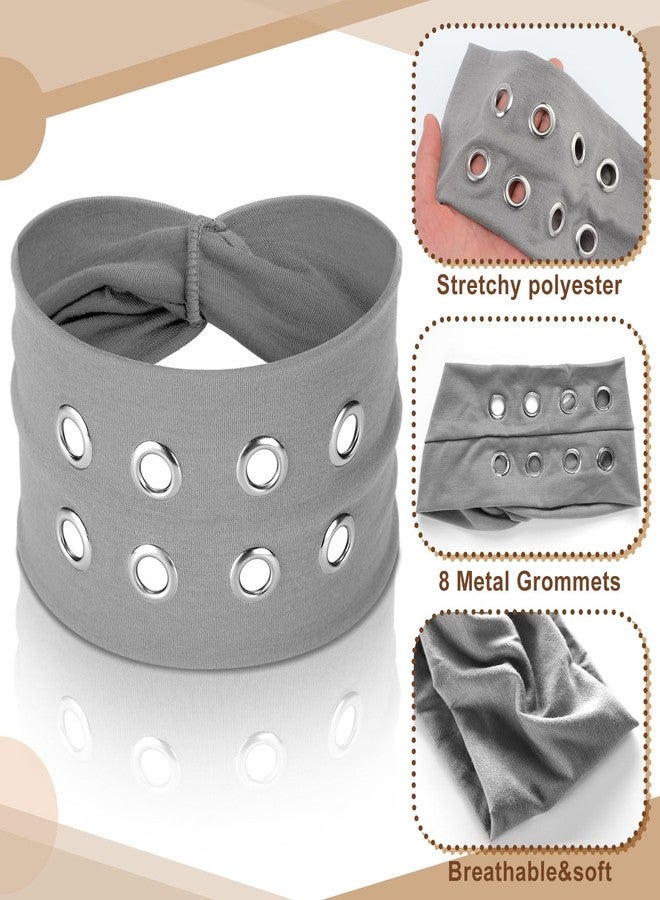 Norme 6 Pack Dual Purpose Grommet Headband with Holes for Women Y2k Hollow out Wide Hairbands with Eyelets Y2k Punk Grunge Elastic Twisted Headband with Holes for Women Stretchy Casual Hair Accessory - Image 5
