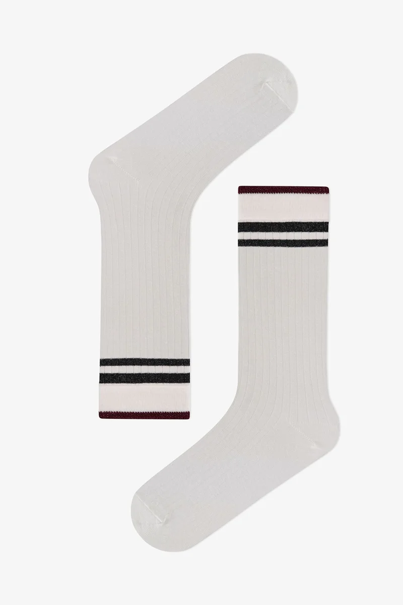 Penti PENTI Retro Lines Striped Pair Crew Socks