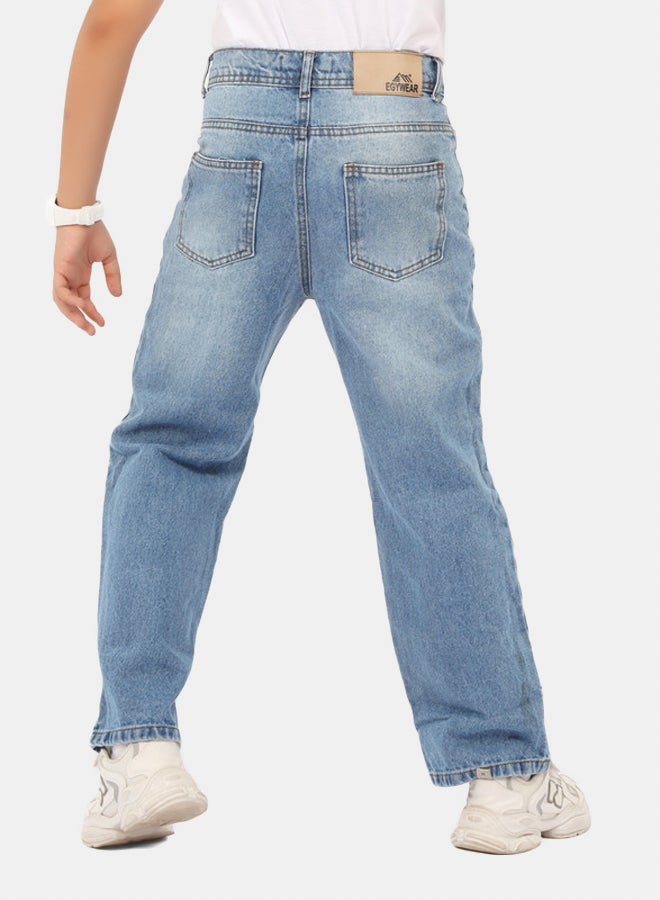 EGY WEAR Boys  light  blue Regular Fit Jeans - Image 3