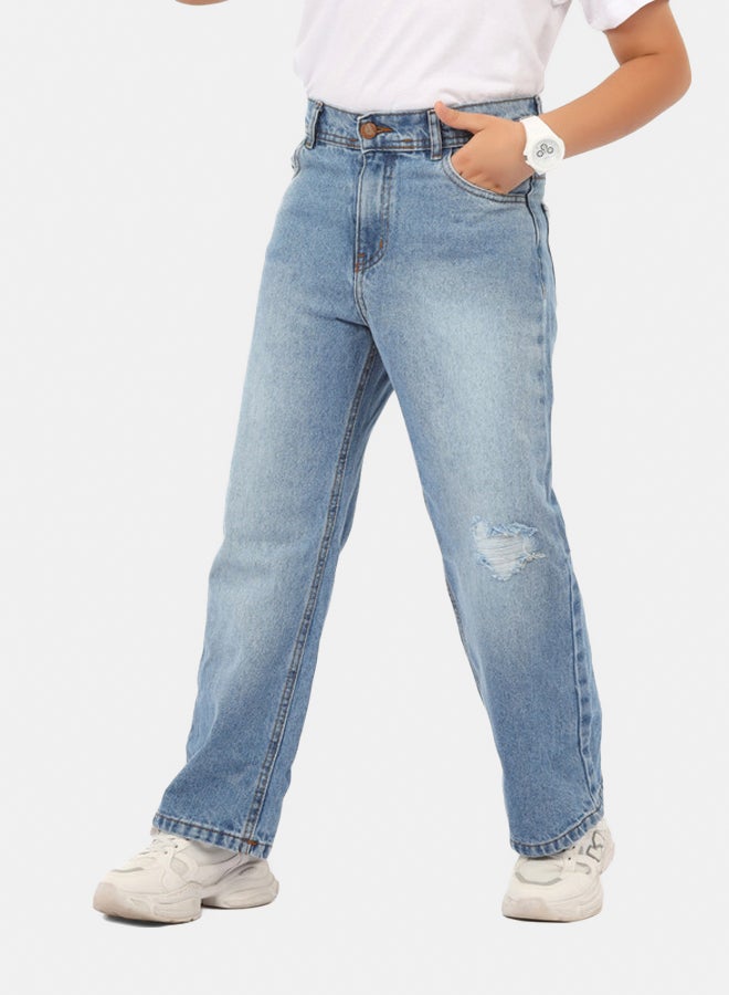 EGY WEAR Boys  light  blue Regular Fit Jeans - Image 1