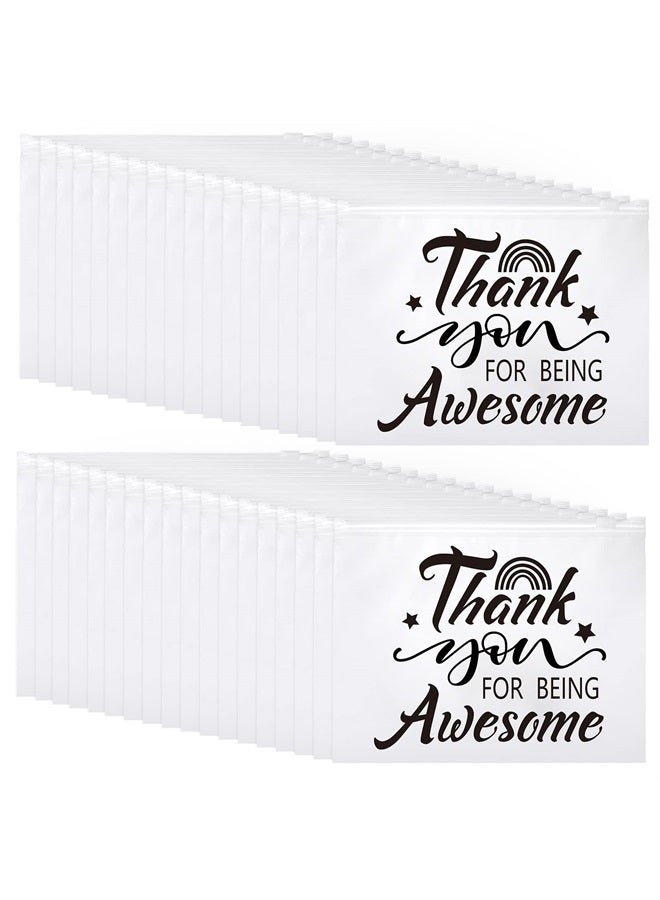 Reginary 50 Pcs Inspirational Gifts EVA Cosmetic Bag for Women You Are Braver Awesome Makeup Bag Mini Toiletry Bag with Zipper Encouragement Birthday Gift for Xmas Daughter Sister Friend (Classic Awesome) - Image 1