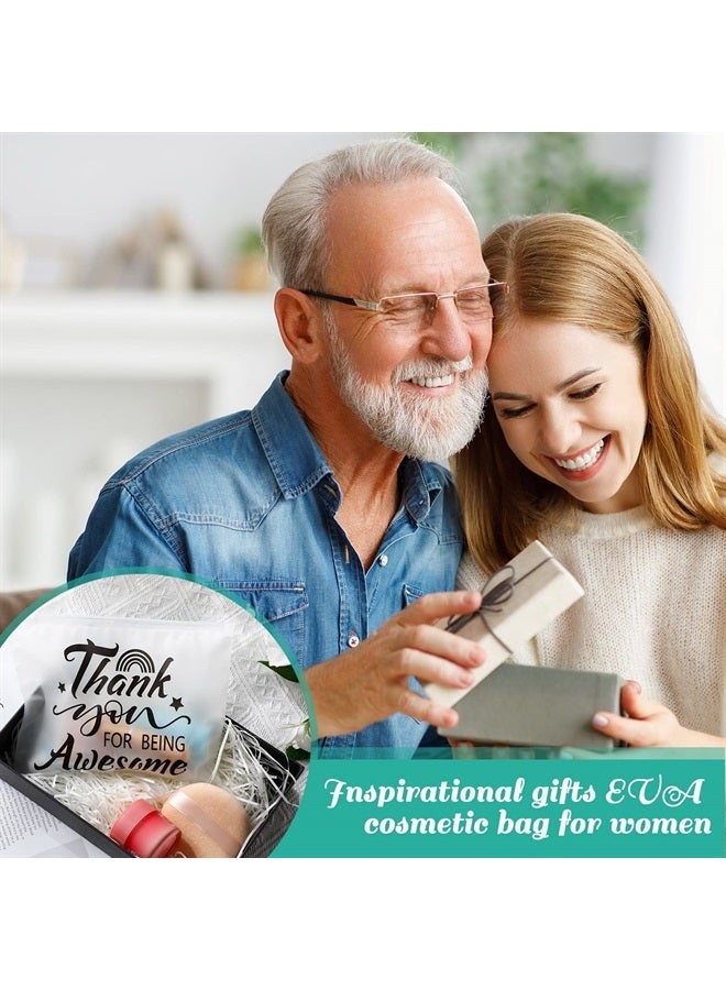 Reginary 50 Pcs Inspirational Gifts EVA Cosmetic Bag for Women You Are Braver Awesome Makeup Bag Mini Toiletry Bag with Zipper Encouragement Birthday Gift for Xmas Daughter Sister Friend (Classic Awesome) - Image 5