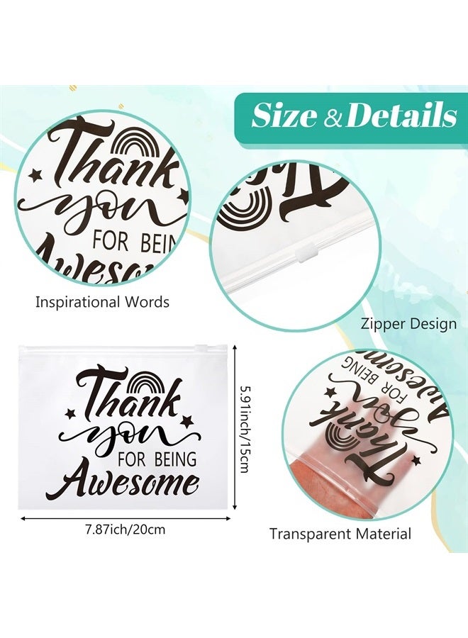 Reginary 50 Pcs Inspirational Gifts EVA Cosmetic Bag for Women You Are Braver Awesome Makeup Bag Mini Toiletry Bag with Zipper Encouragement Birthday Gift for Xmas Daughter Sister Friend (Classic Awesome) - Image 2