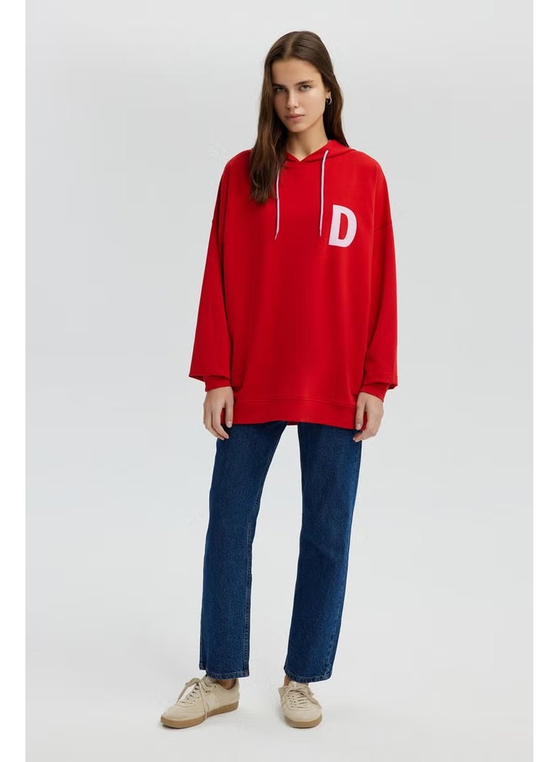 Touche Letter Printed Oversized Sweatshirt - Image 2
