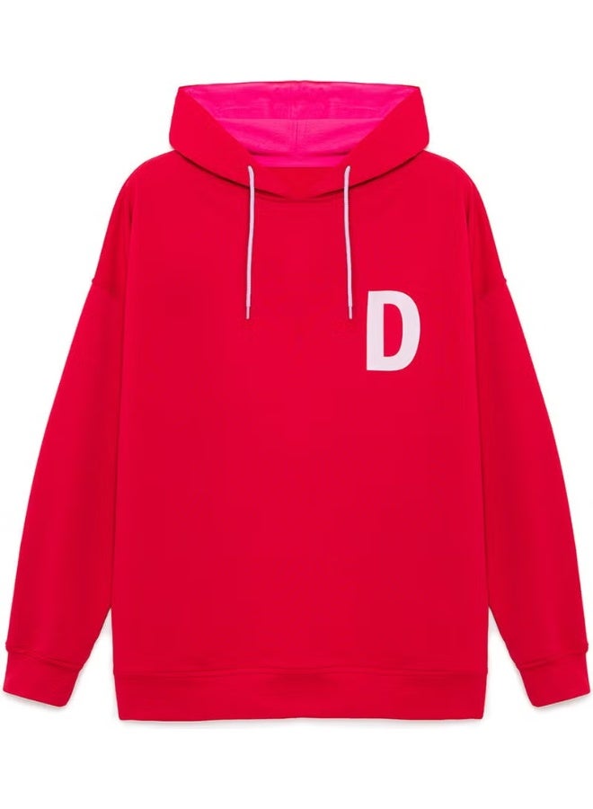 Touche Letter Printed Oversized Sweatshirt - Image 1