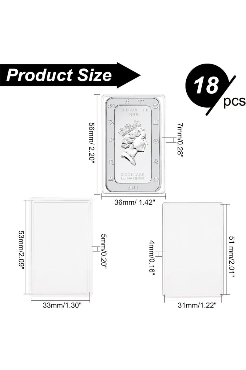 AECH03-19402 Silver Bar Holder Clear Storage Container Compatible Silver Bar Box for 1oz Silver Bar