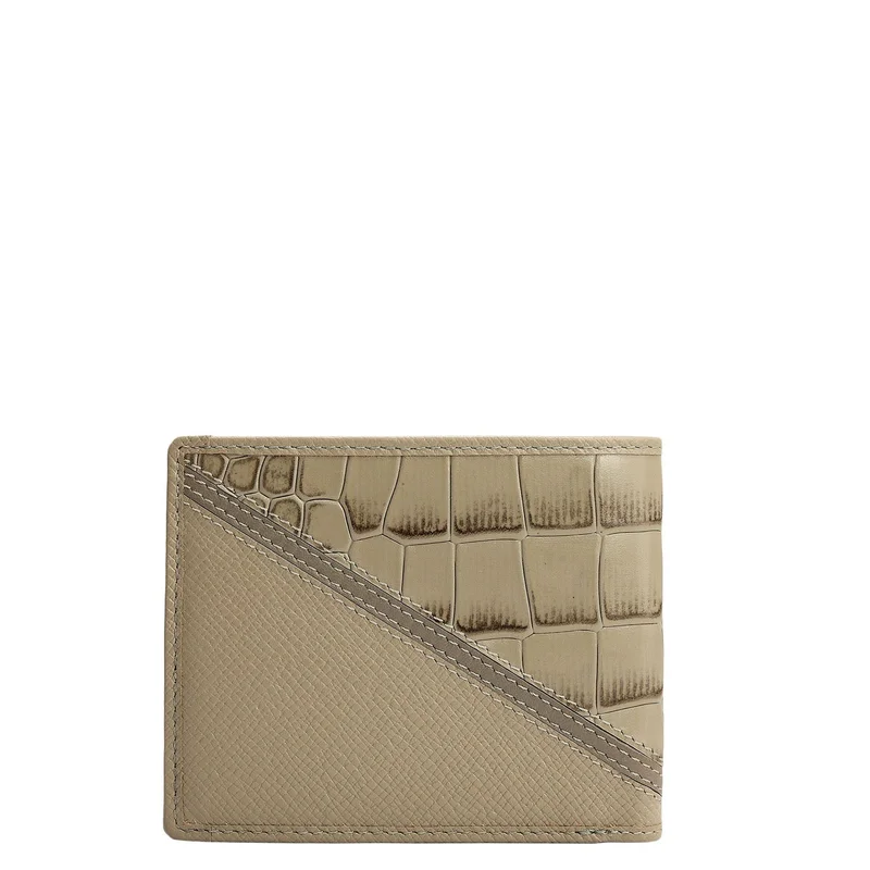 Da Milano Stone Grey Stone Grey Bifold Leather Mens Wallet for Men | Best Price UAE