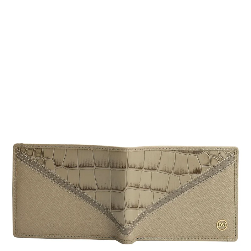 Da Milano Stone Grey Stone Grey Bifold Leather Mens Wallet for Men | Best Price UAE