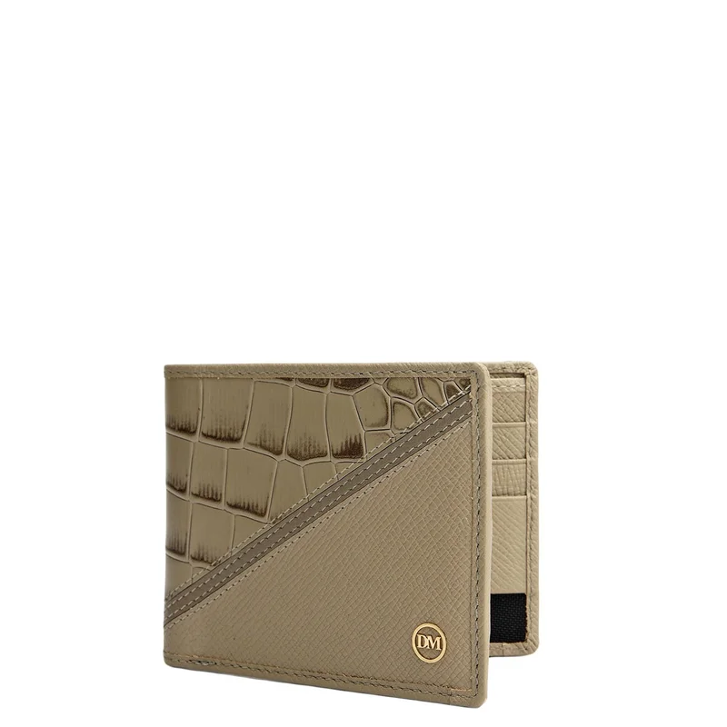 Da Milano Stone Grey Stone Grey Bifold Leather Mens Wallet for Men | Best Price UAE