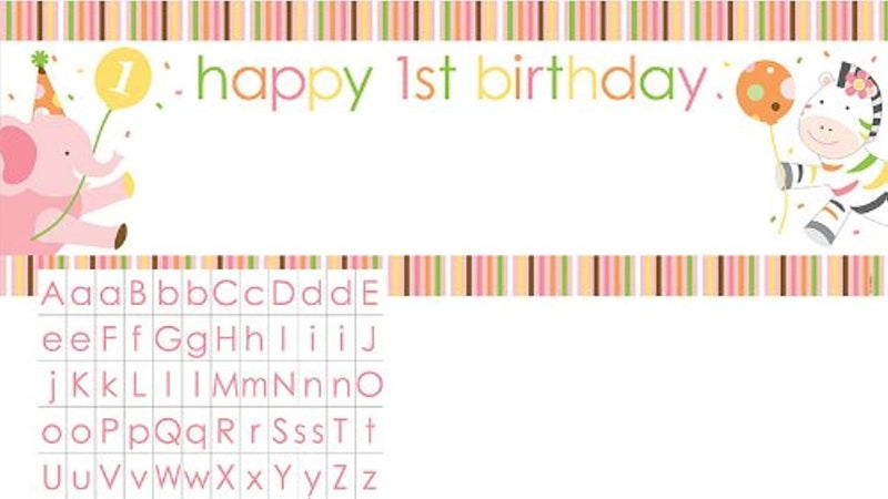 كرييتف كونفيرتينج حلو في واحدة فتاة عملاقة حزب لافتة مع ملصقات - Image 1