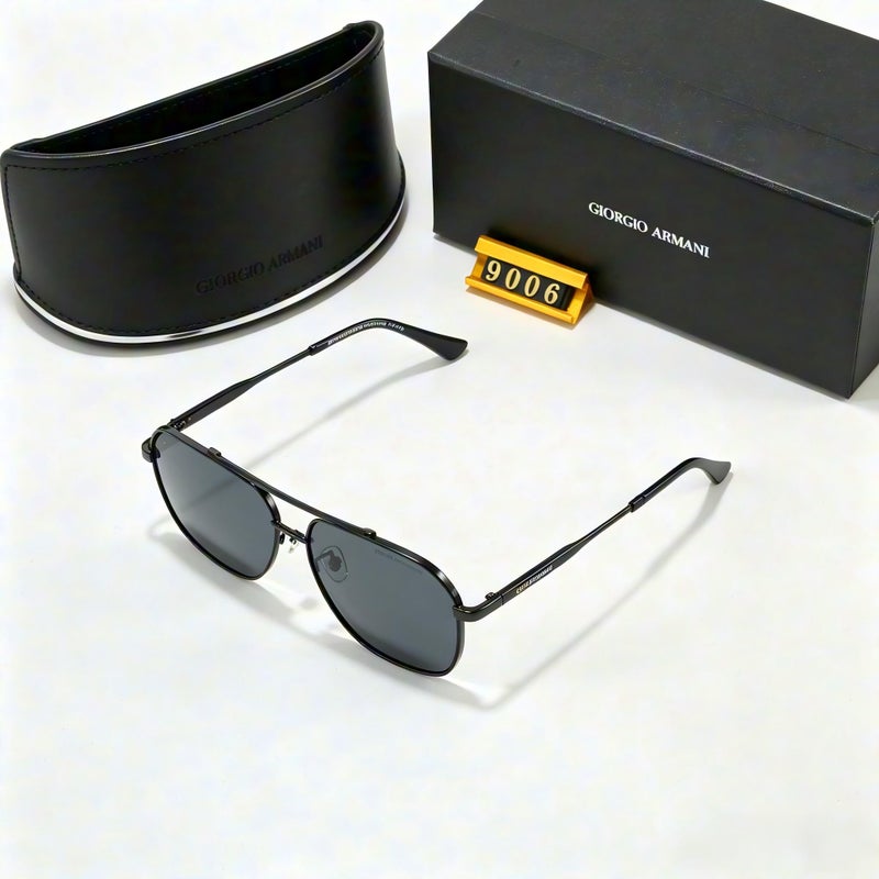 Armani Men's Ax9006s Aviator Sunglasses Gun Frame Grey Lenses - Image 3