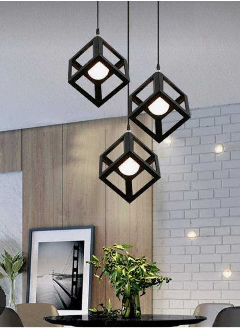 نجف مودرن اسود  بتصميم هندسي بدون لمبات