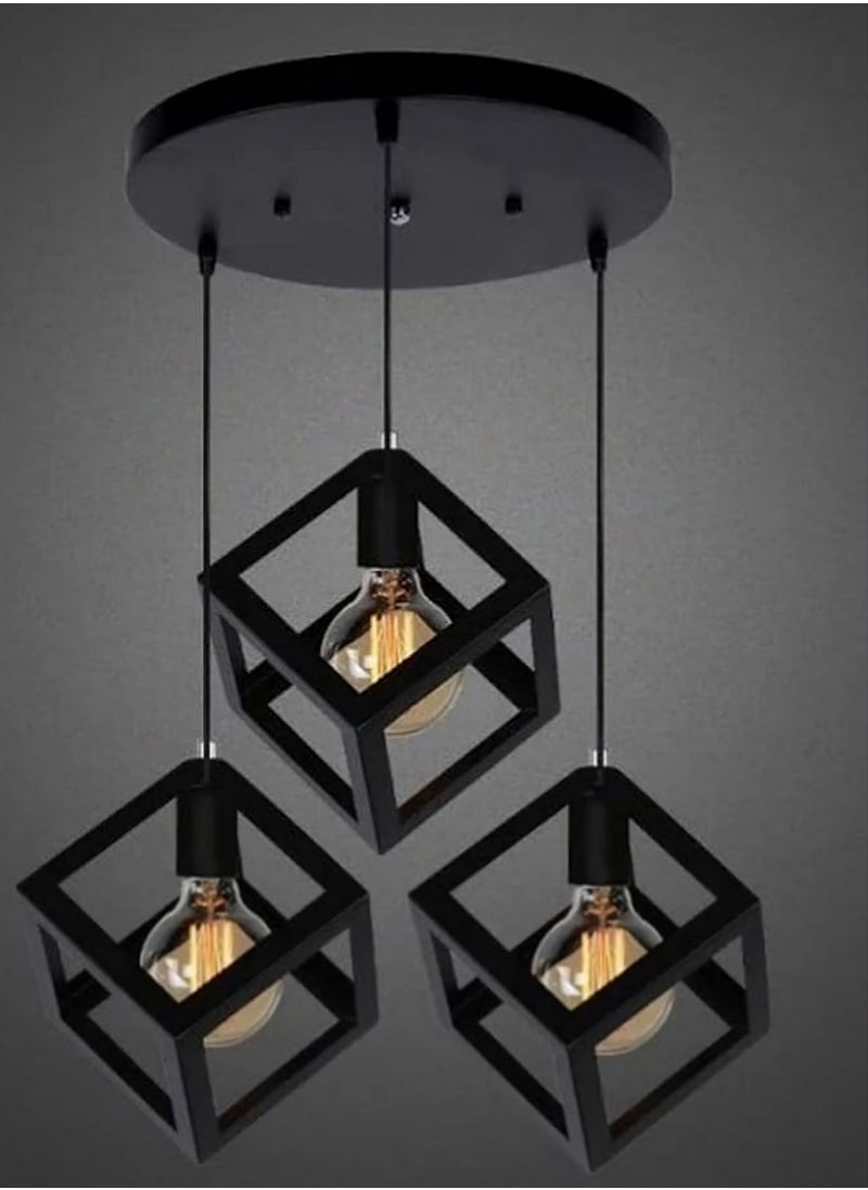 نجف مودرن اسود  بتصميم هندسي بدون لمبات