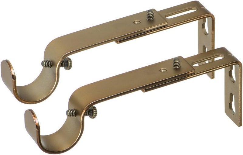 Ivilon Adjustable Brackets for Curtain Rods - for 7/8 or 1 Inch Rods. Set of 2 - Warm Gold - Image 2