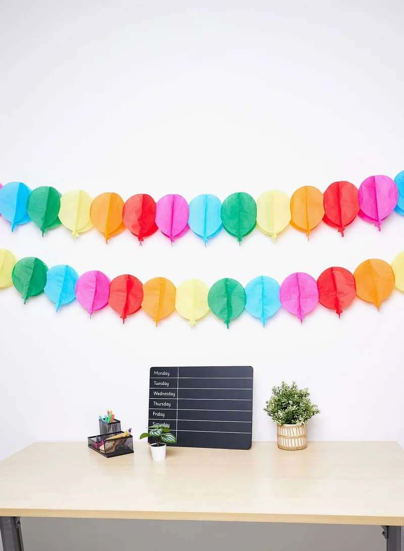 Talking Tables Birthday Brights, Honeycomb Balloon Paper Garland, 3M, 3Pk