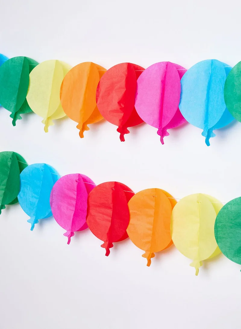 Talking Tables Birthday Brights, Honeycomb Balloon Paper Garland, 3M, 3Pk