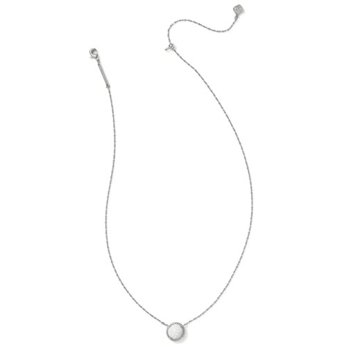Kendra Scott Volleyball Pendant Necklace, Rhodium Plated Brass, Mother-of-Pearl, Fashion Jewelry for Women - Image 2