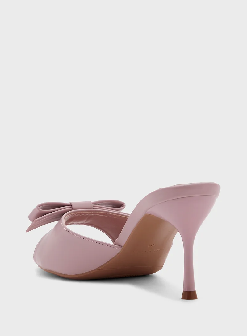 Ginger Bow Mule Heel Sandal