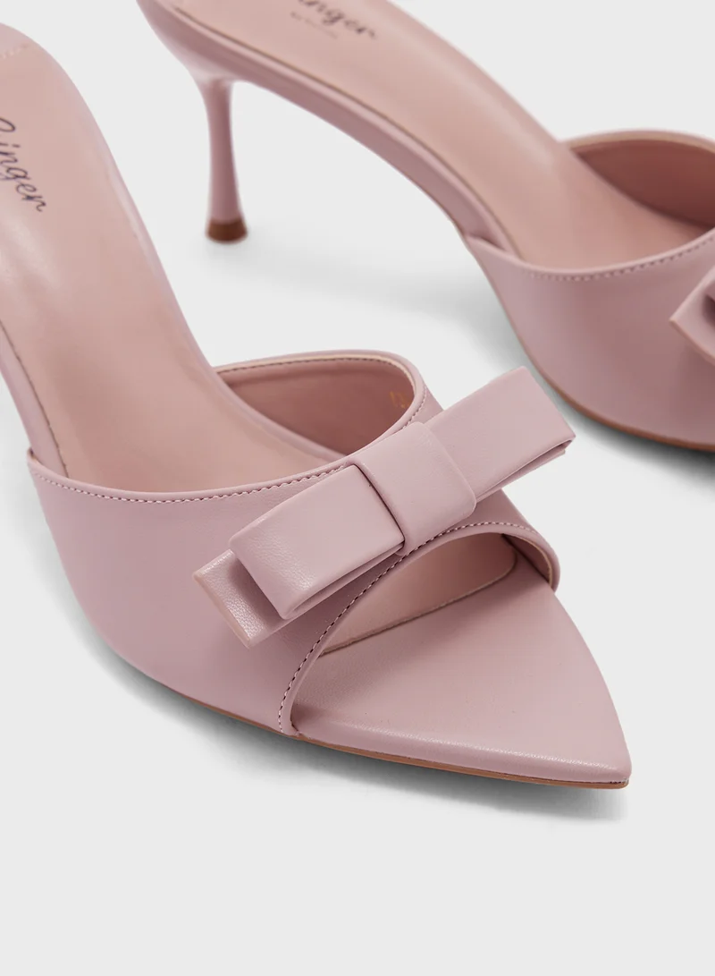 Ginger Bow Mule Heel Sandal