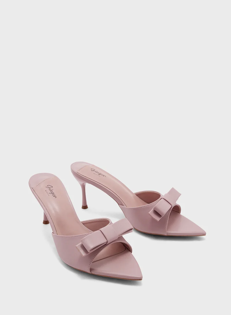 Ginger Bow Mule Heel Sandal