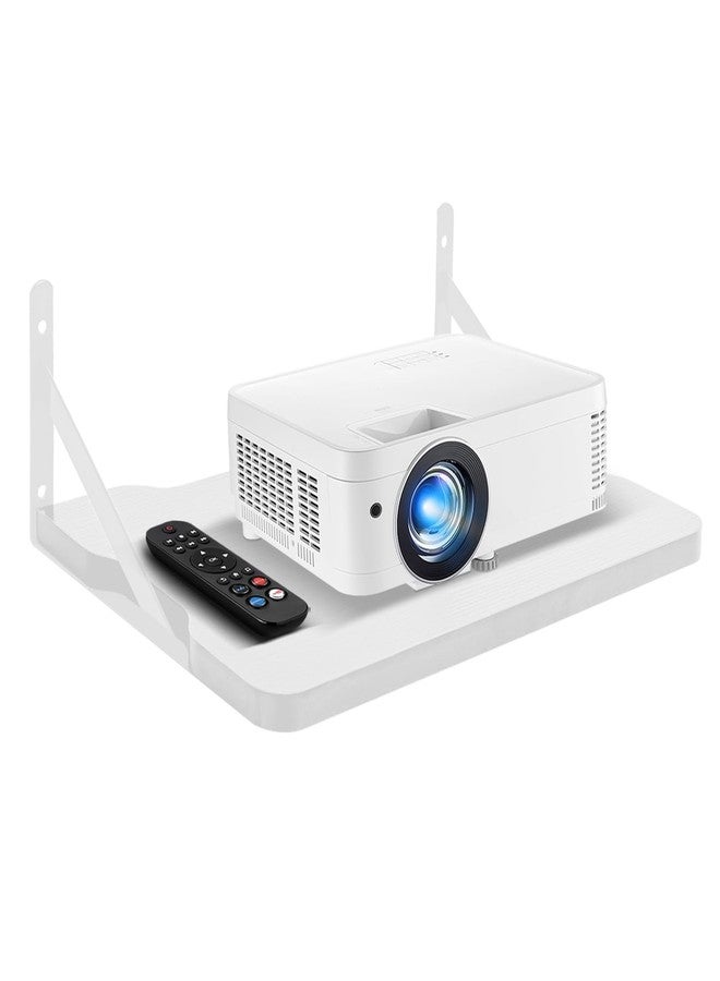 BEARUT White Small Mini Projector Shelf/Projector Wall Mount Floating Shelf/Router Shelf/Modem Cable Box Shelf/Projector Rack Holder/Projector Mount by MDF - Image 1