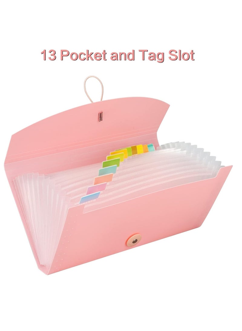 Generic 2 Pcs Accordion File Organizer 13 Pockets Receipt Folder Accordion File Organizer Plastic Check Bill File Folder Expanding File Folder Expanding Coupon Organizer with Labels Document Organizer Folder  - Image 2