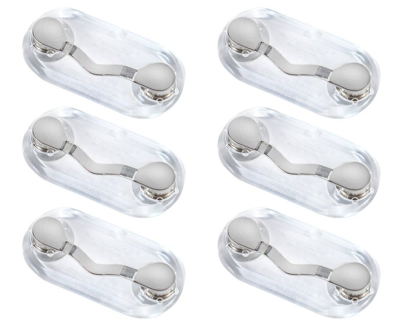 Readerest Magnetic Eyeglass Holder (6 Pack), Clip for Reading Glasses & Sunglasses, Eyewear Holders for Men & Women, Clips for ID Badges & Work Cards, Gift for Grandpa, USA Made (Stainless Steel) - Image 1