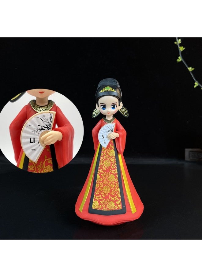 Generic Tumbler Jiangnan Four Talent Stalls Night Market Supermarket Supply To Send Girls Gifts Music Tumbler-Color:Large Poet Music Tumbler (104)-Red-Li Bai  - Image 1