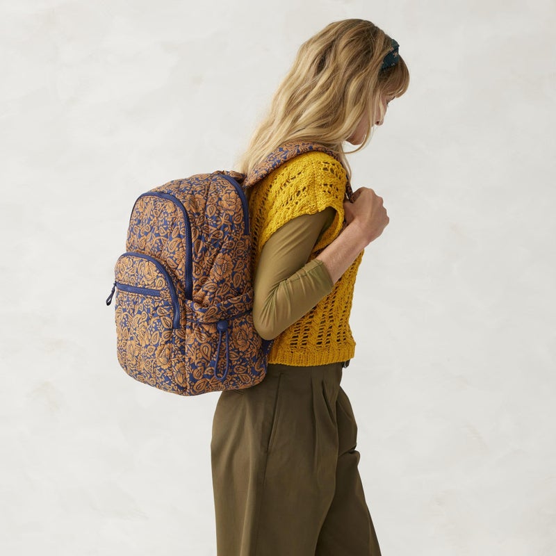 Vera Bradley Women's Featherweight Bancroft Backpack, Lotus Montage Roasted Pecan, One Size - Image 2