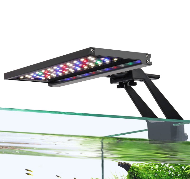 hygger Clip On Full Spectrum Aquarium LED Light, 14W Day-Night Dual Timer Sunrise-Day-Sunset-Moon Fish Tank Light, Adjustable Timer Brightness with 9 Colors for Planted Tank - Image 1