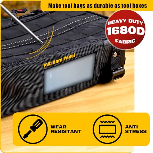 Hutexico 20" UTV Drive Belt Storage Bag, Large Capacity Roll Bar Storage Bag Heavy Duty Tool Bag with Reflective Strip Compatible with All UTV ATV - Image 4