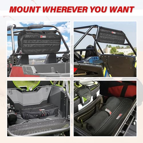 Hutexico 20" UTV Drive Belt Storage Bag, Large Capacity Roll Bar Storage Bag Heavy Duty Tool Bag with Reflective Strip Compatible with All UTV ATV - Image 5