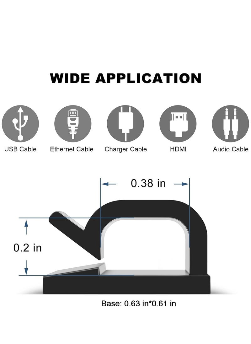 Generic 100pcs Adhesive Cable Clips, Plastic Cable Cord Organizers Cable Storage Management Clip for Home Office - Black, White  - Image 3