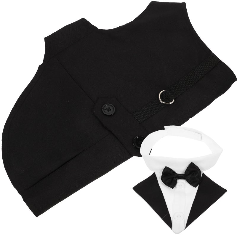2 Sets Dog Tuxedo Bandana Dogs Formal Tuxedo Pet Wedding Party Suit Tie - Image 2