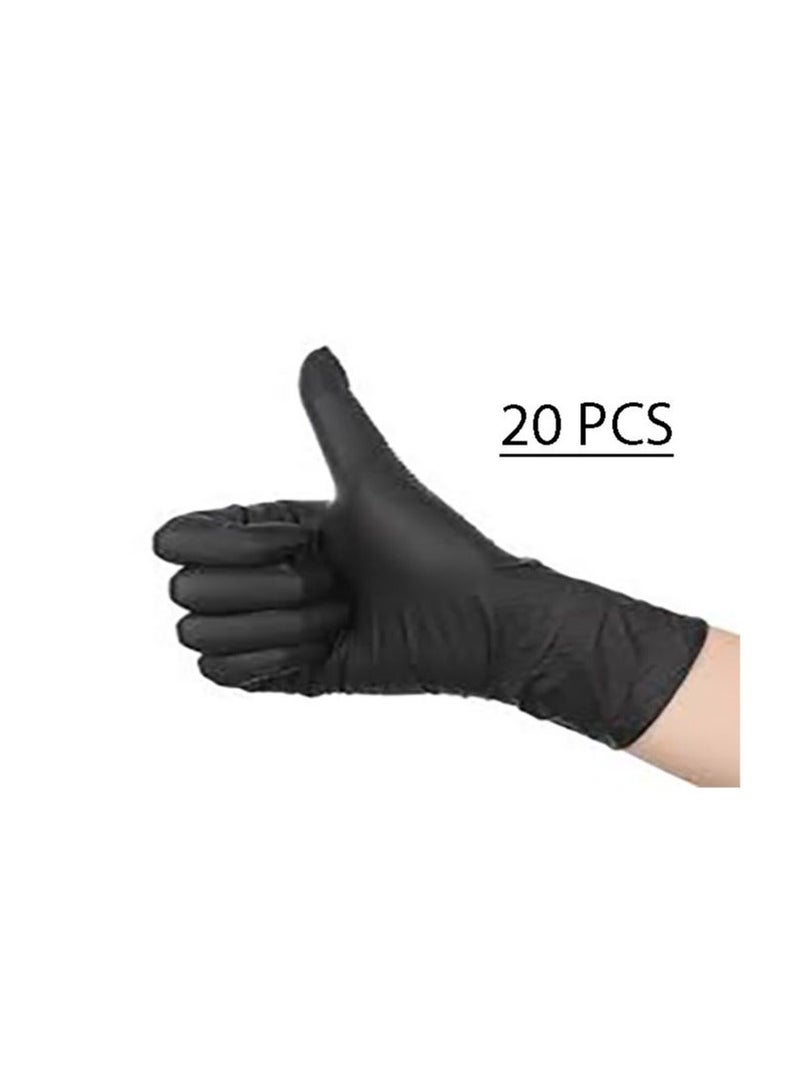 Gloves Nitrile black- 20 PCS Size M - Image 1