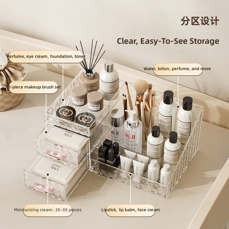 WU PET Desktop Storage Box for Cosmetics and Skincare Organizer - Image 4