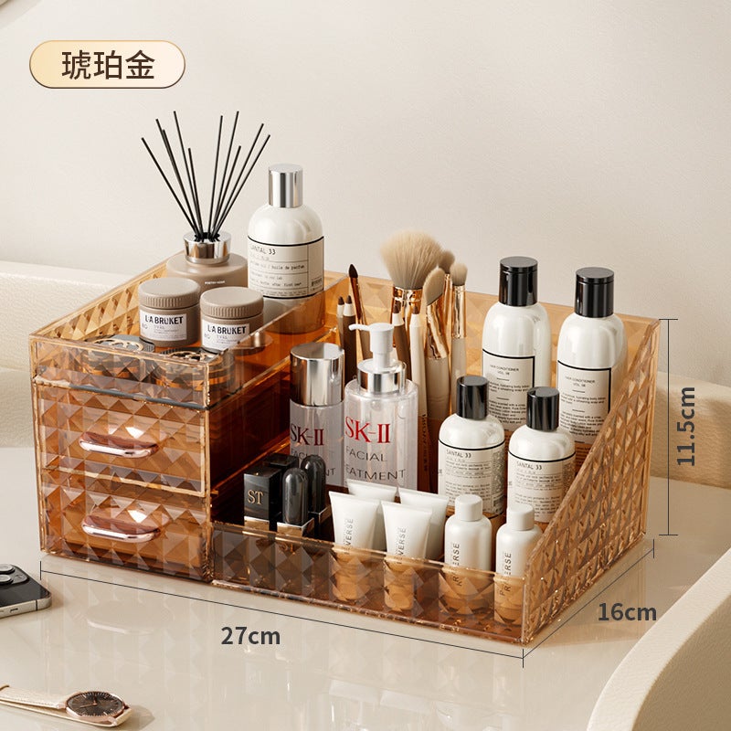 WU PET Desktop Storage Box for Cosmetics and Skincare Organizer - Image 1