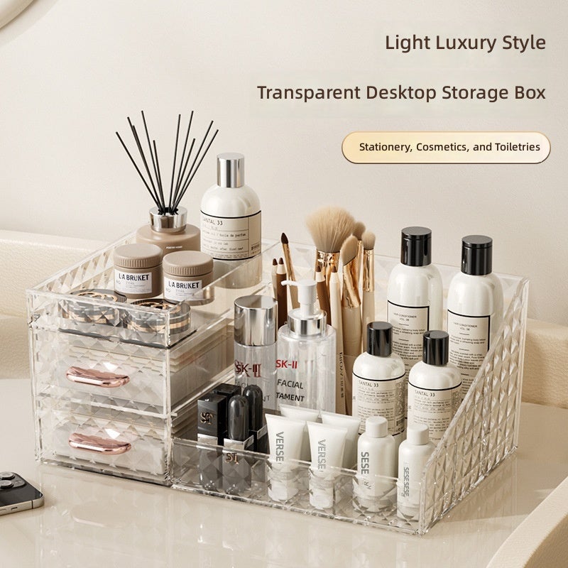 WU PET Desktop Storage Box for Cosmetics and Skincare Organizer - Image 2
