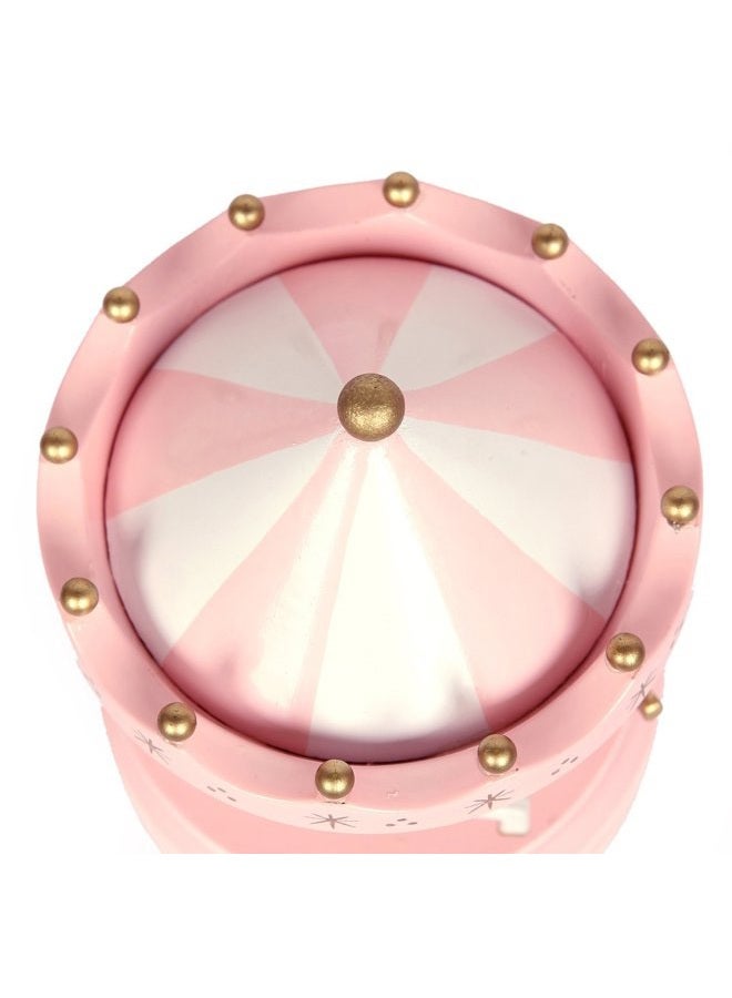 School Supplies New Pink Wooden Merry Go Round Carousel Classic Music Box Kids Girls Gift Toy - Image 2