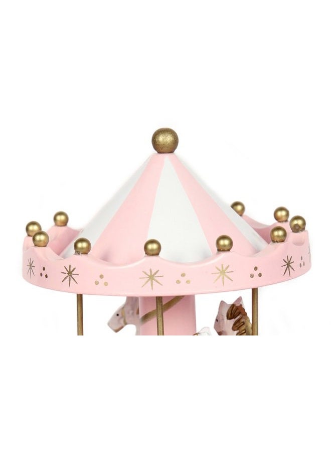 School Supplies New Pink Wooden Merry Go Round Carousel Classic Music Box Kids Girls Gift Toy - Image 3