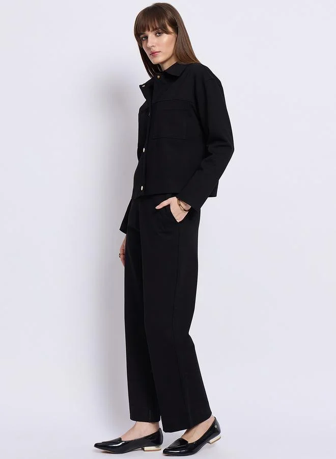 Femmella Women Black Relaxed Fit Jacket